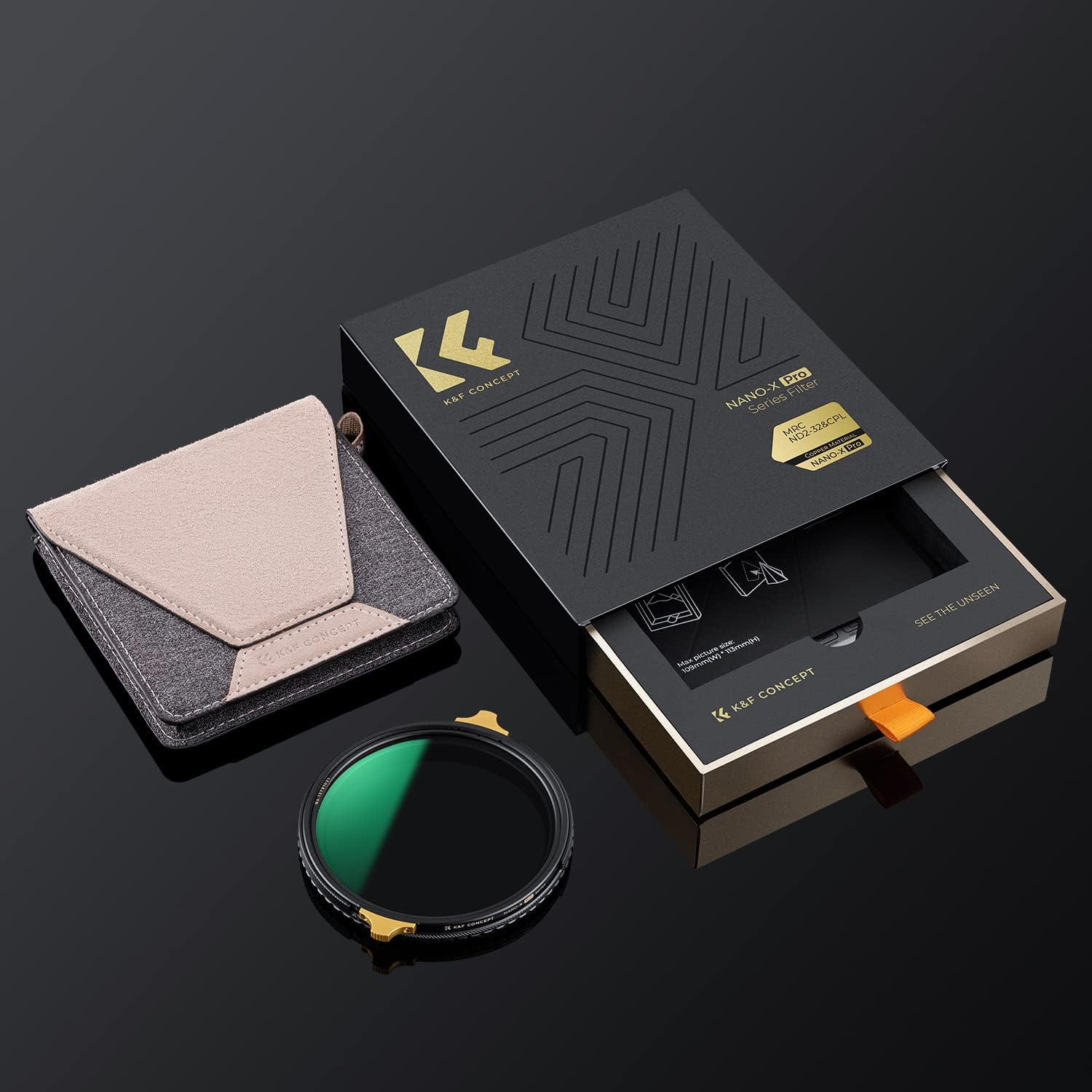 K&F Concept 82mm Variable ND2-32 ND Lens Filter & Circular Polarizing Filter 2-in-1 for Camera Lens, Waterproof Scratch Resistant with 36 Multi-Layer Coatings (Nano-X PRO Series)